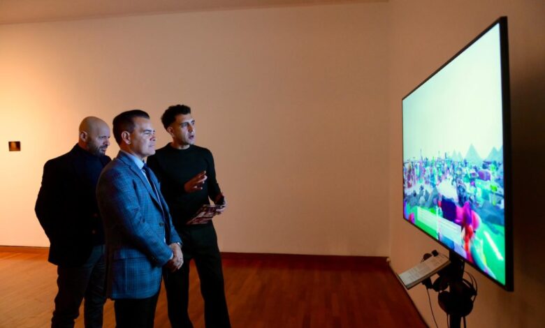 Imagen de la inauguración de las exposiciones en el Museo Emilio Caraffa