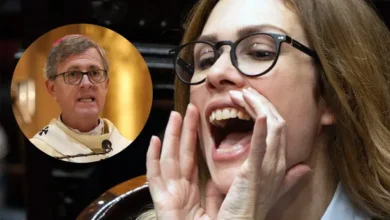 Imagen de Lilia Lemoine y el Arzobispo Jorge García Cuerva