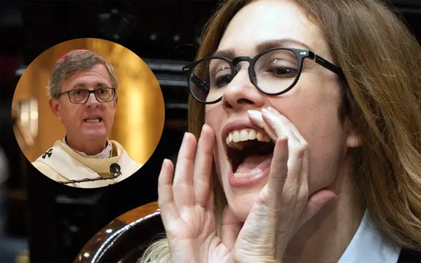 Imagen de Lilia Lemoine y el Arzobispo Jorge García Cuerva