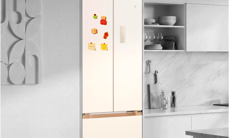 Frigorífico con puertas francesas Xiaomi en una cocina