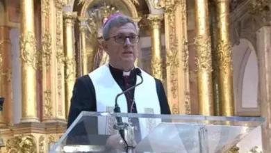 Imagen del arzobispo Jorge García Cuerva durante el Tedeum del 9 de Julio