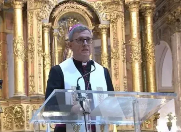 Imagen del arzobispo Jorge García Cuerva durante el Tedeum del 9 de Julio