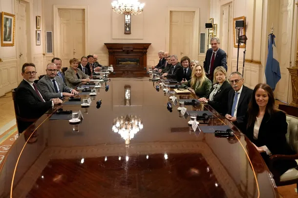 Javier Milei y Kristalina Georgieva en la Casa Rosada