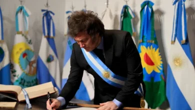 Javier Milei en una conferencia de prensa