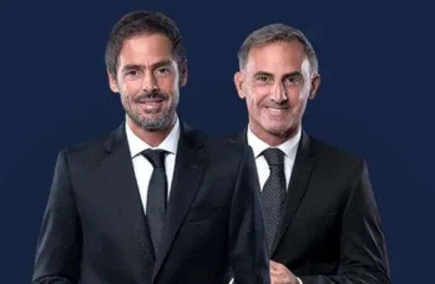 Mariano Closs en una transmisión de fútbol