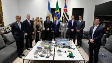 Javier Milei y Flávio Bolsonaro en Brasil