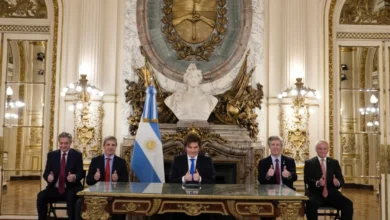 Javier Milei durante su discurso en la cadena nacional