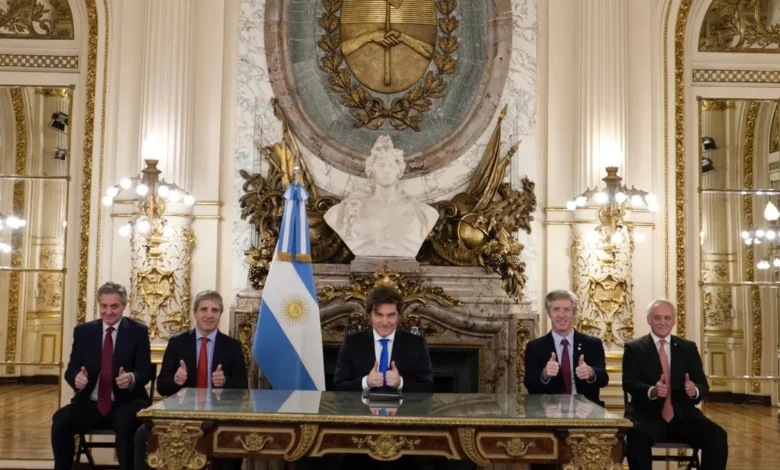 Javier Milei durante su discurso en la cadena nacional