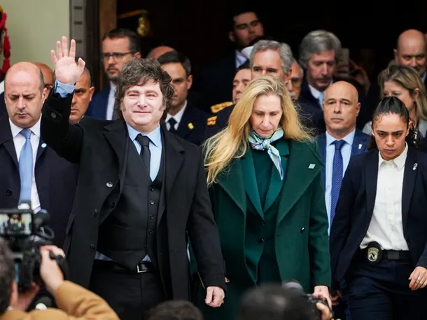Javier Milei y Diego Santilli en la Casa Rosada