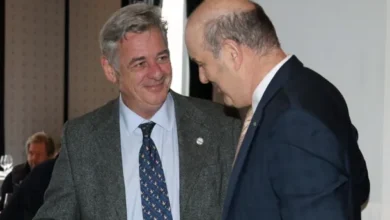 Nicolás Pino, presidente de la Sociedad Rural Argentina, en una conferencia de prensa