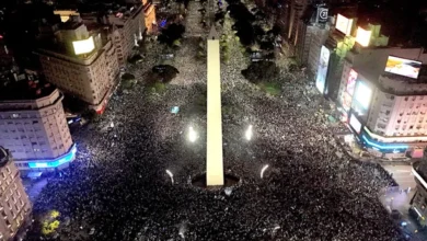 Imágenes de festejos en el Obelisco de Buenos Aires