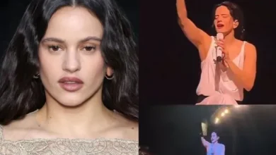 Rosalía en el escenario durante uno de sus conciertos