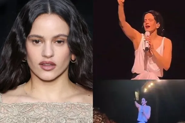 Rosalía en el escenario durante uno de sus conciertos