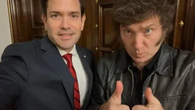 Marco Rubio y Javier Milei durante una reunión oficial