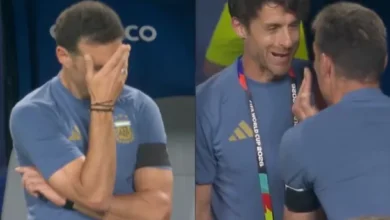 Lionel Scaloni en el banco de suplentes durante un partido de la Selección Argentina en el Mundial 2026