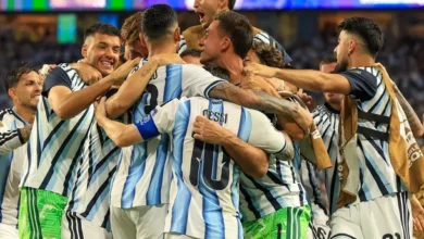 La Selección Argentina celebrando en la Casa Rosada