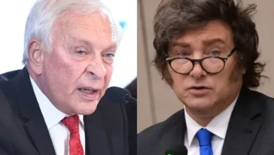 Juez Víctor Arturo Pesino y presidente Javier Milei