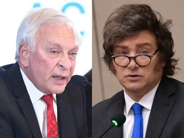 Juez Víctor Arturo Pesino y presidente Javier Milei