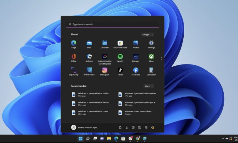 Nueva pantalla de inicio del buscador de Windows 11