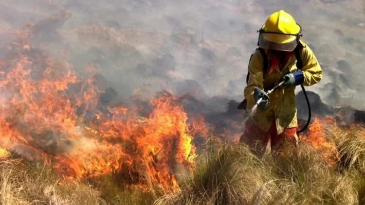 Mapa de riesgo de incendios forestales en Córdoba con indicación de alerta máxima