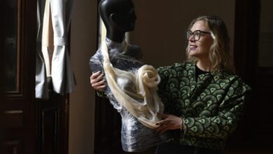 Imagen de una obra de arte textil expuesta en el Museo de las Mujeres