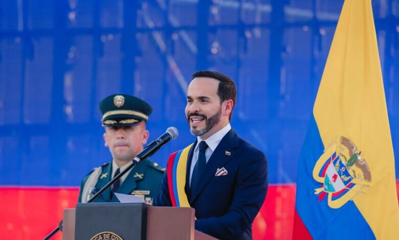 Abelardo de la Espriella, presidente de Colombia, en la posesión en Cali