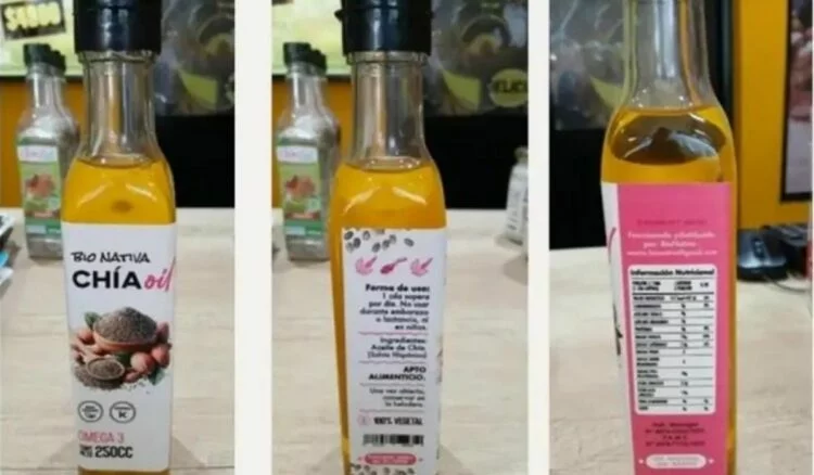 Envases de aceites BIO NATIVA retirados de la venta en Córdoba