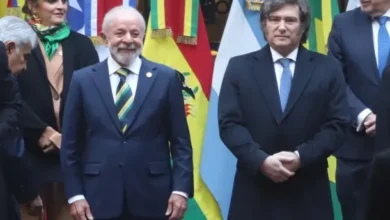Imágenes de los presidentes de Argentina, Brasil y Uruguay en una reunión del Mercosur