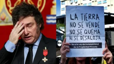 Sesión del Senado con legisladores discutiendo la Ley de Tierras