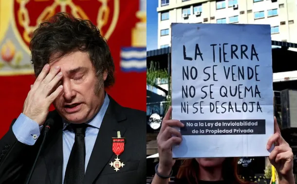Sesión del Senado con legisladores discutiendo la Ley de Tierras