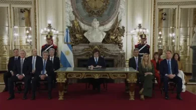 Imagen de Javier Milei durante la cadena nacional