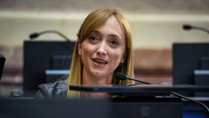 Anabel Fernández Sagasti, senadora nacional por Mendoza, durante una sesión del Senado.