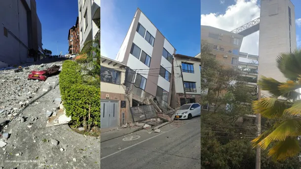 Imagen de un edificio dañado por el terremoto en Colombia