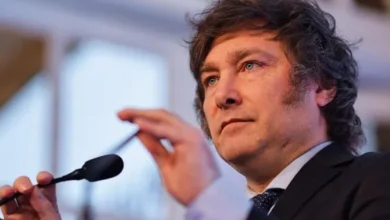 Imagen de Javier Milei durante una conferencia de prensa