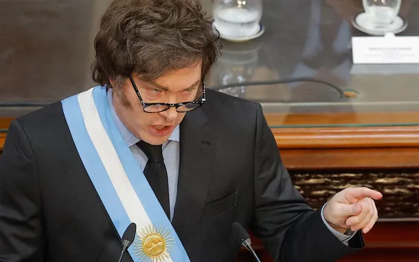 Javier Milei en el Congreso presentando el Presupuesto 2027