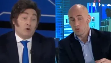 Javier Milei y Esteban Trebucq durante la entrevista