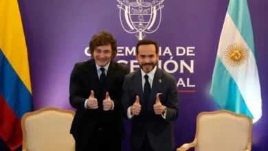 Javier Milei y Abelardo De la Espriella durante la ceremonia de asunción