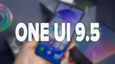 Interfaz One UI 9.5 con diseño tipo Liquid Glass en un smartphone Samsung