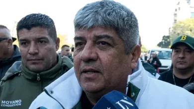Pablo Moyano durante una movilización