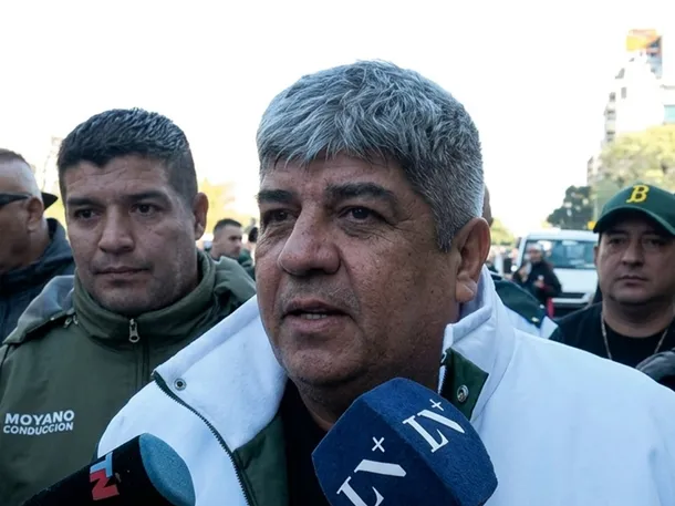 Pablo Moyano durante una movilización