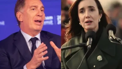 Foto de Diego Santilli y Victoria Villarruel en un enfrentamiento político