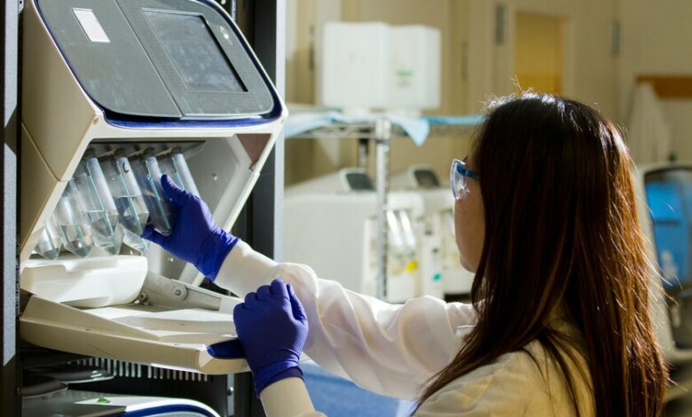 Laboratorio de investigación oncológica en un hospital chino