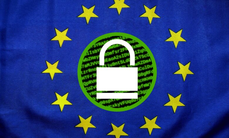 Ilustración de la UE regulando acceso de menores a internet