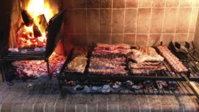 Parrilla de asado tradicional con costilla de novillo en Córdoba