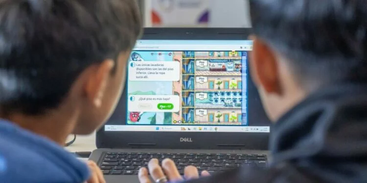 Pantalla de la plataforma Matific usada en aulas de escuelas de Córdoba
