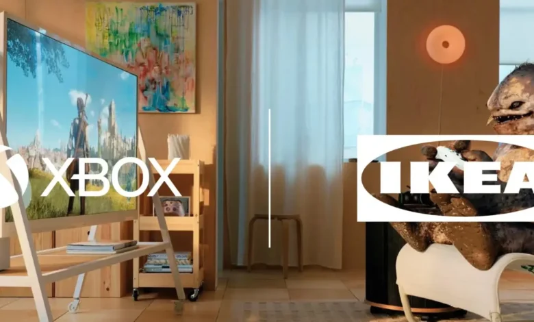 Muebles de la colección XSTABY de IKEA y Xbox en un salón moderno con estilo nórdico