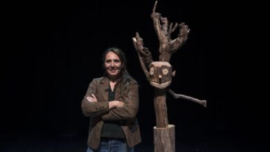 Escena de Gepetto con Beto Bernuez, Florencia Rubio y Patricia Rojo en el Teatro Real de Córdoba