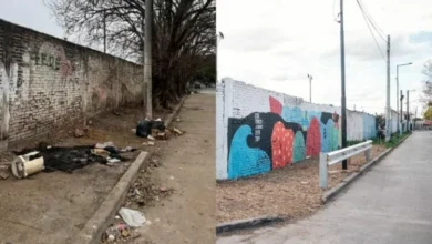 Obra de limpieza del microbasural en General Bustos con maquinaria y trabajadores