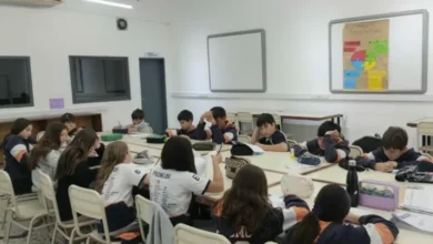 Alumnos de sexto grado realizando la prueba piloto PRISMA de inglés en una escuela de Córdoba