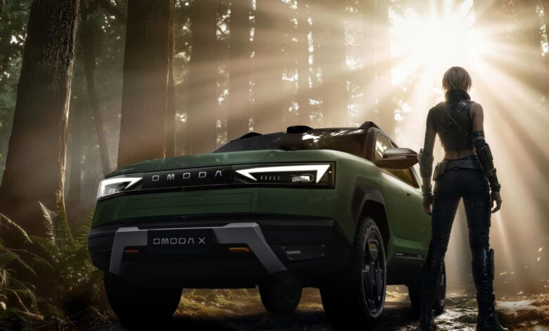 Omoda X SUV con líneas angulares y luces traseras tipo rayo